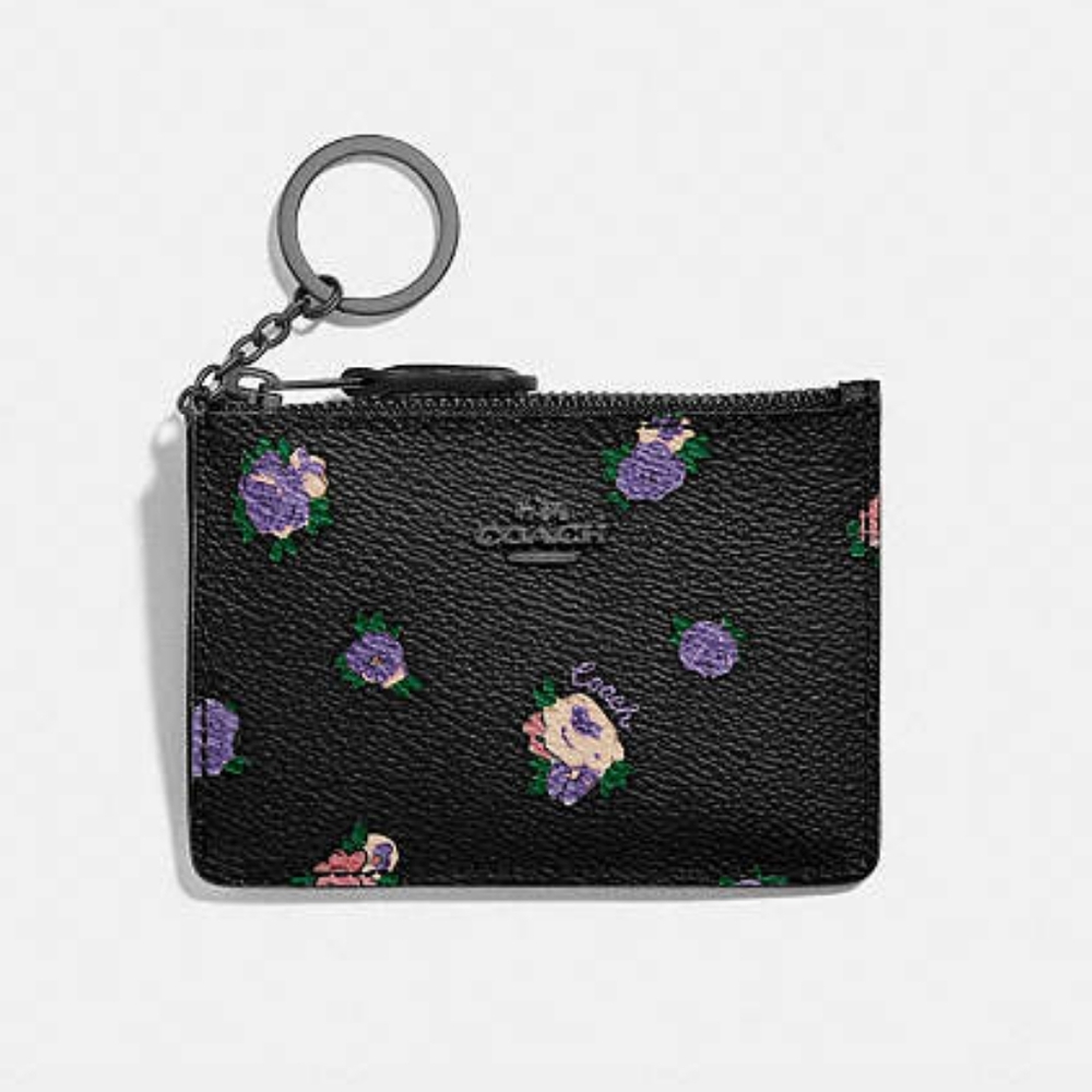 Coach Mini Skinny ID Case With Vintage Rosebud Print
